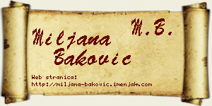 Miljana Baković vizit kartica